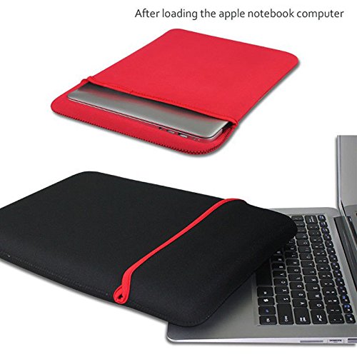 OrgyNX - Reversible Black & Red Durable Neoprene Notebook Laptop Case Sleeve Cover Fit