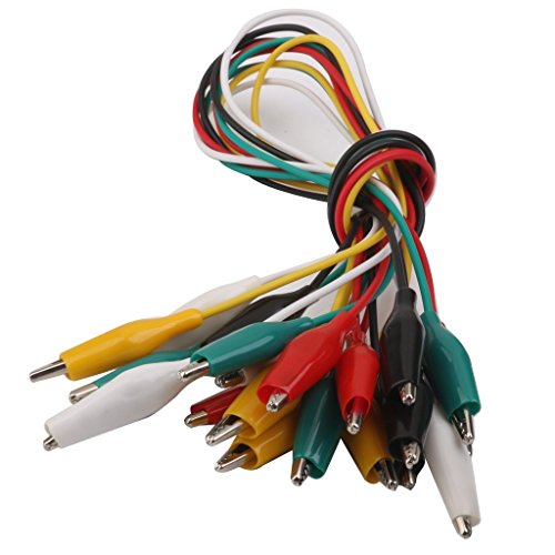CentIoT - 10 Pieces 50cm Long Double Ended Crocodile Clips Cable Alligator Clips Wire Testing