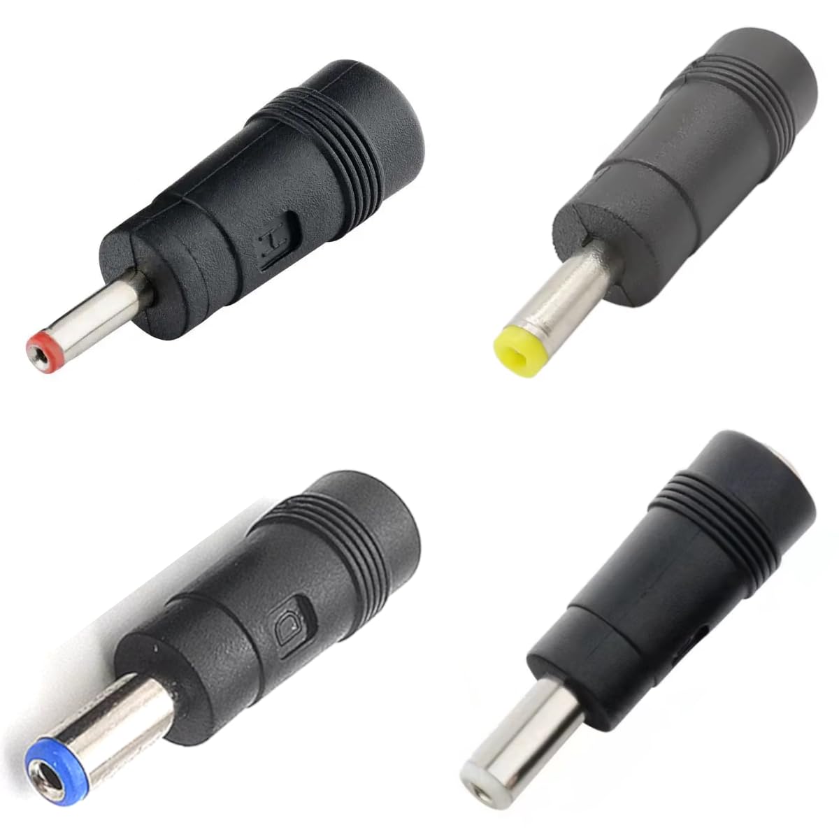 CentIoT - 4 in 1 DC Power Jack Socket Connector 5.5 X 2.1, 5.5 X 2 .5, 3.5 X 1.35, 4.0 x 1.7mmmm Male to Female Size Converter Adapter