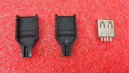 CentIoT® - USB 2.0 Type A B Male Female - 4 Pin 5 Pin Plug Socket Connector - with Black Plastic Cover - DIY Kit