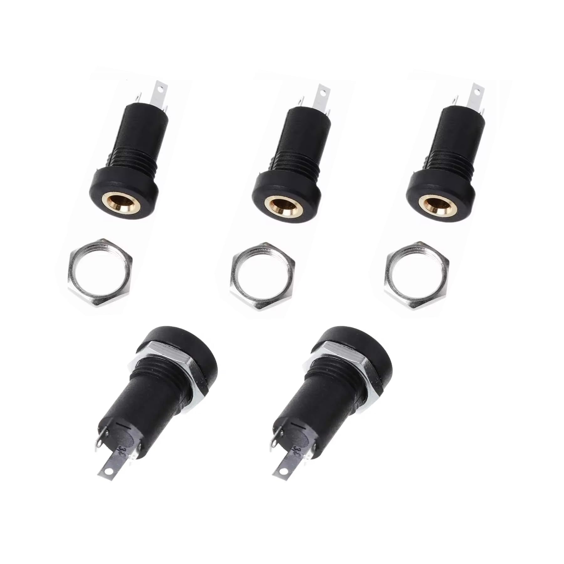 CentIoT - PJ392A-1 3Pin 3.5 MM Audio Jack Receptacle Gold Plated - Vertical Panel Mount Round Connector Female Socket