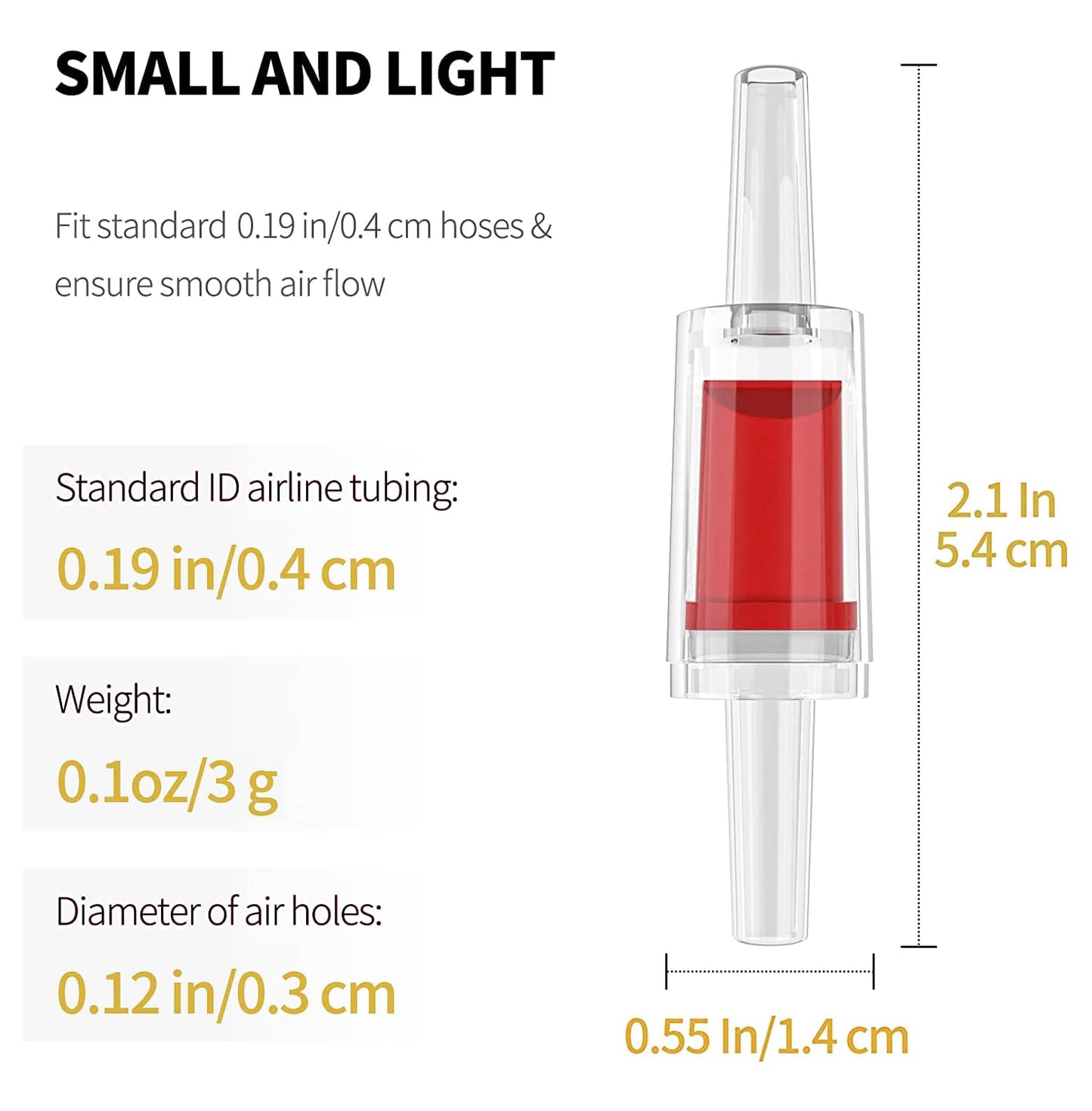 CentIoT - One-Way Non-Return Inline Check Valve - Plastic Transparent - for Water Co2 oxygen Aquarium air pump fish tank (4MM Black)