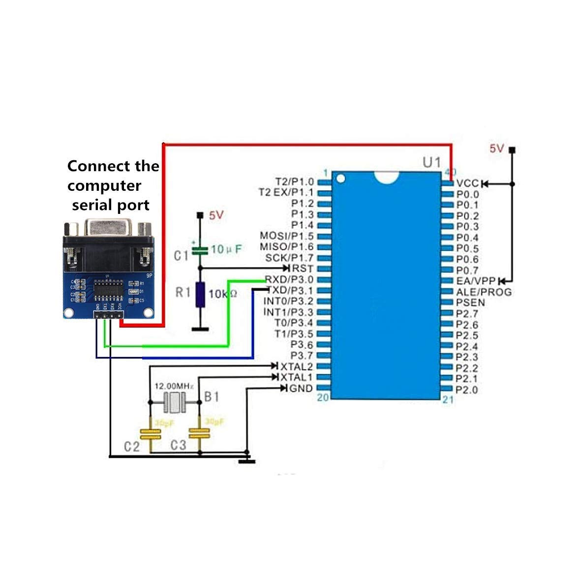 CentIoT - MAX3232 RS232 to TTL Serial Port Converter Module DB9 Connector MAX232