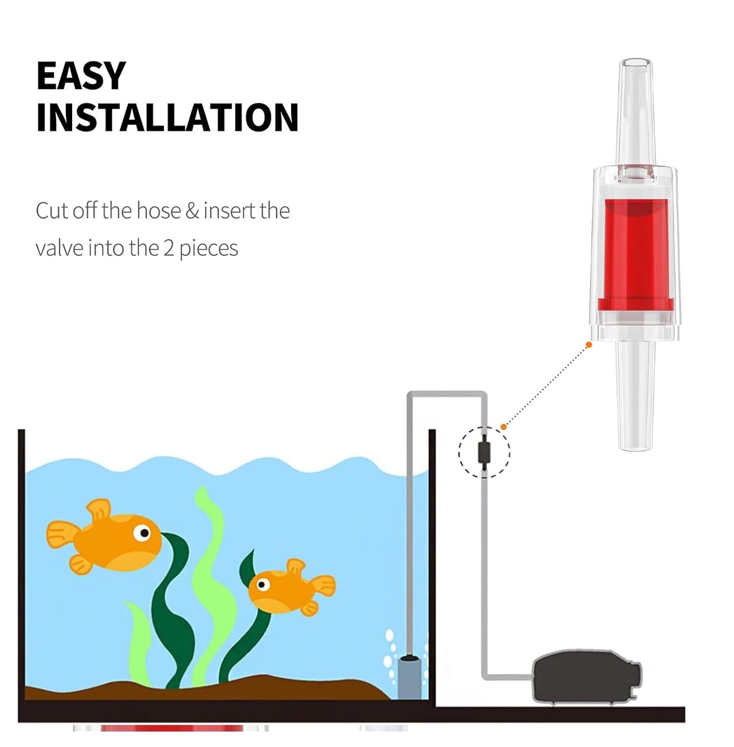 CentIoT - One-Way Non-Return Inline Check Valve - Plastic Transparent - for Water Co2 oxygen Aquarium air pump fish tank (4MM Black)