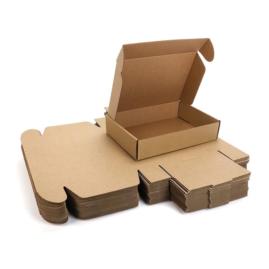 CentIoT - Corrugated Shipping Courier Sturdy Box - 3Ply Self-lock, Length 6 Inch - Width 4 Inch - Height 1.5 Inch (6x4x1.5 Inches, Brown Color)