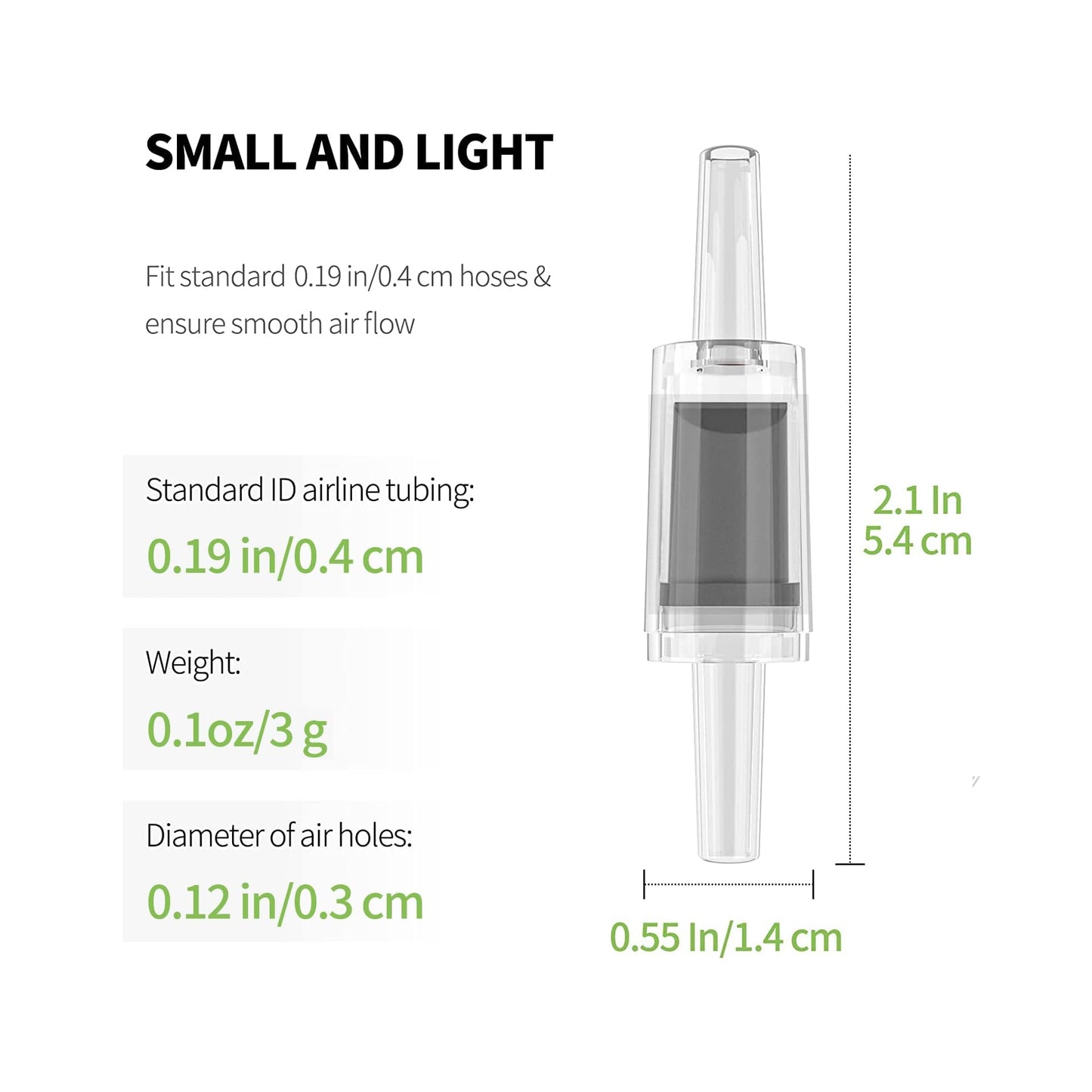 CentIoT - One-Way Non-Return Inline Check Valve - Plastic Transparent - for Water Co2 oxygen Aquarium air pump fish tank (4MM Black)