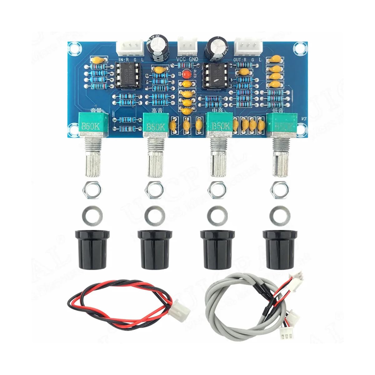 CentIoT - NE5532 Preamp with Treble mid Bass Volume Adjustment - Pre-Amplifier Tone Controller Board for Amplifier Board