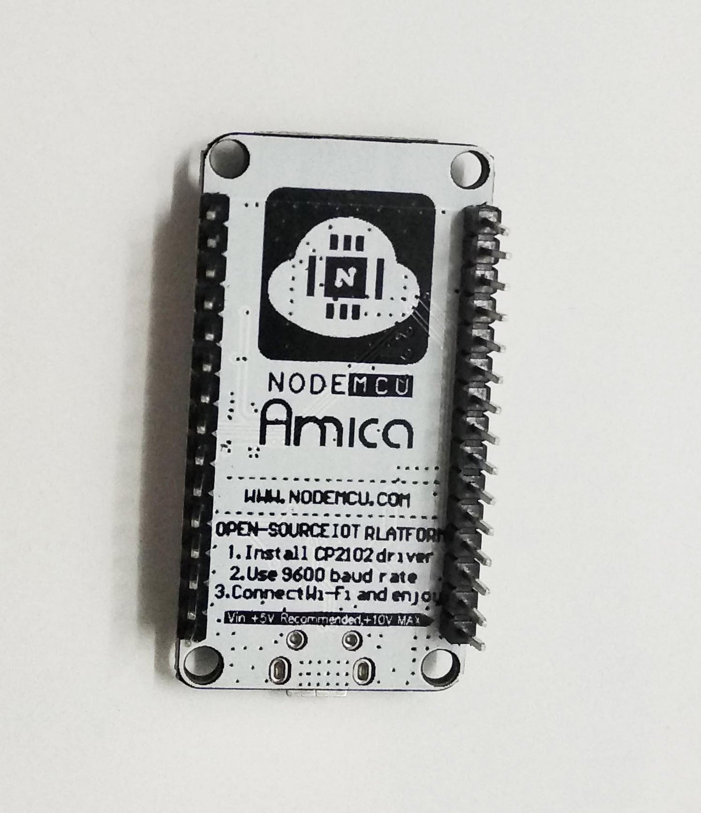 NodeMCU Esp8266 Wifi Development Board - Amica - Breadboard Friendly, Black