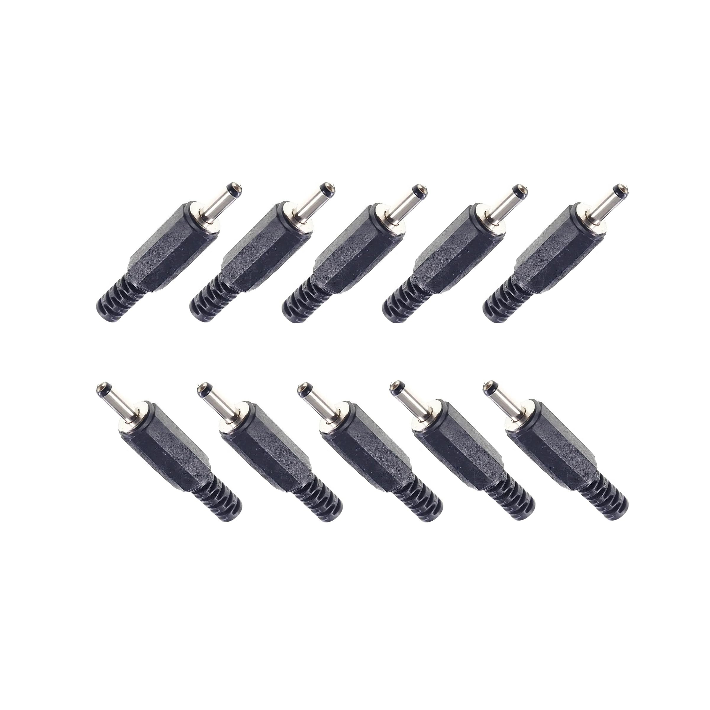 CentIoT - DC Power Plug Female - Cable Mount with Plastic case (3.5 x 1.35mm, 9mm Long pin - Pack of 10)