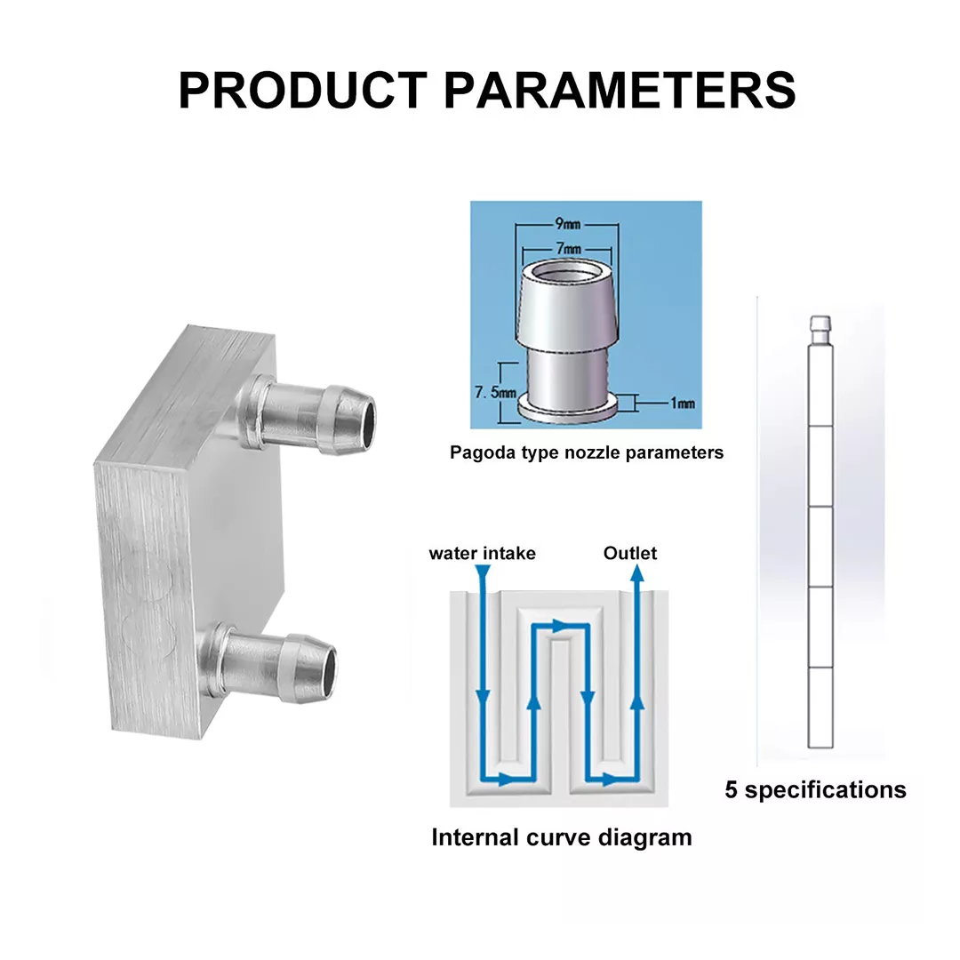 CentIoT - 40x40x12mm Water Liquid Cooling Block radiator (Top Nozzle Aluminium)