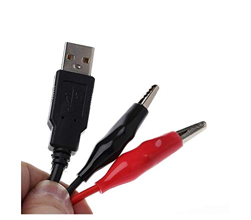 CentIoT - USB Type A Male to Allicator crocodile clips wire - for DC voltage tester Detector DC Voltage meter ammeter capacity power meter