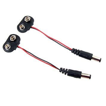 CentIoT - 9V battery snap power cable to DC 9V clip male line battery adapter suitable for arduin and other MCU's - 2 PCS