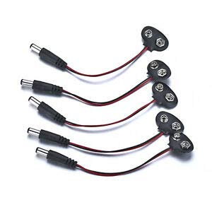 CentIoT - 5PCS 9V battery snap power cable to DC 9V clip male line battery adapter suitable for arduin and other MCU's