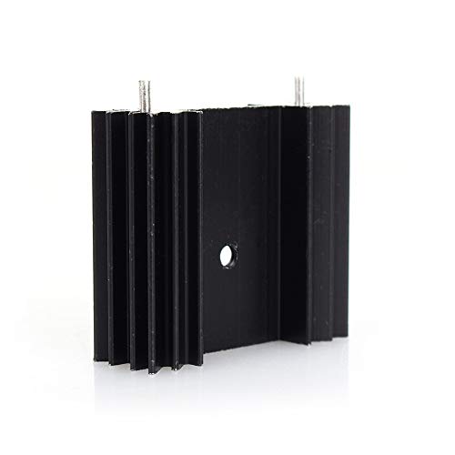 CentIoT - 5PCS TO-220 34 * 12 * 30MM Aluminium Heatsink - suitable for IGBT Transistors MOSFET Triod IC - Black Anodised with Cooling Fin and PIN