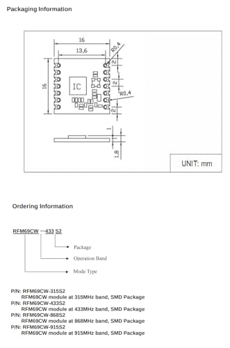 CentIoT - RFM69 433MHz LoRa Ultra-long Range Transceiver Module - (RFM69CW-868S2)