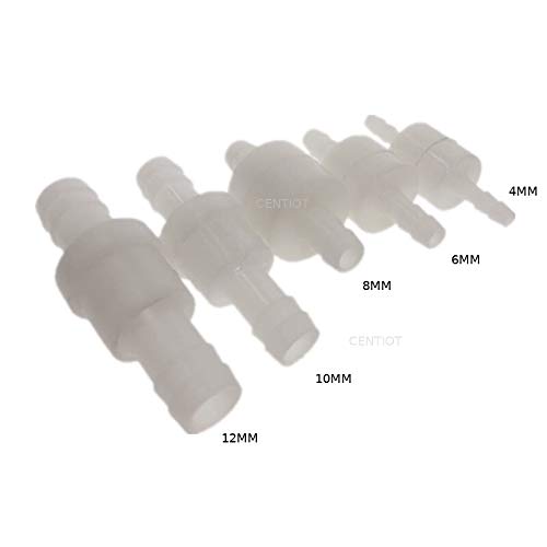 CentIoT - One-Way Non-Return inline check valve - plastic White - for Water fuel gas liquid