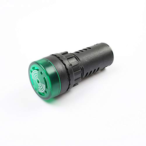 CentIoT - AD16-22SM - LED Active Buzzer Beep Alarm - Flash Signal Indicator Light - AC 22mm (220V, Green)