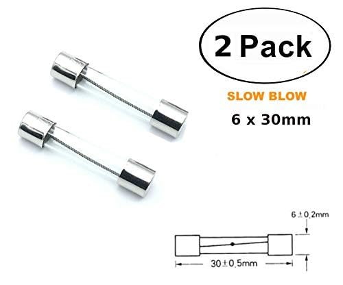 CentIoT - 6 x 30MM - Time Delay Glass Tube Fuses - 250V Slow Blow 2PCS