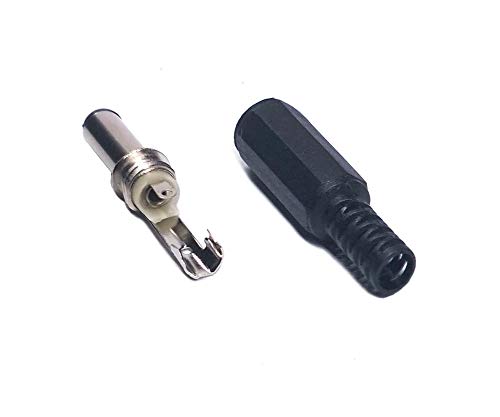 CentIoT - 2PCS DC Jack Plug male female Connector - Round Panel Chasis Mount 12V 3A (1PCS 9mm Plug + 1PCS Jack Button 2.1 x 5.5mm)