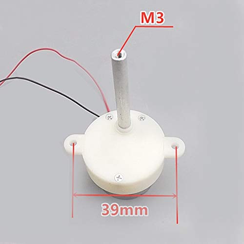 CentIoT - 10RPM Slow Speed Micro Turbo Gear Motor - Micro 300 Gearbox Speed Reduction Motor - Long Thread Shaft - 38mm DC 6V-12V 10 rpm