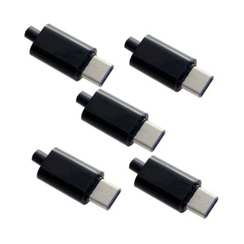 CentIoT - Type C 24Pin USB 3.1 USB-C Male Connector - with Plastic Cover - DIY Kit (Black 5PCS)