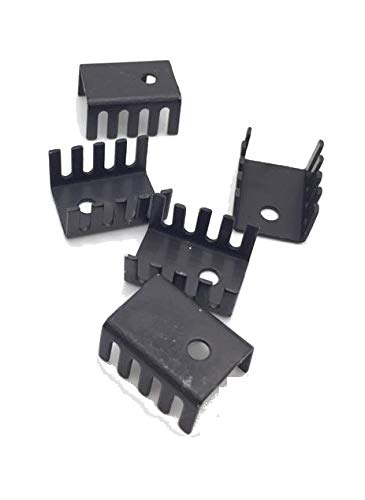 CentIoT - 5PCS TO-220 20*15*10MM Aluminium Heatsink - suitable for IGBT Transistors MOSFET Triod IC (Black Anodised Fins)