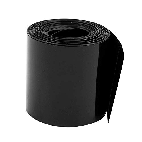 CentIoT - Length 1M - PVC Heat Shrink Wrap Casing Tubing Insulation - for Li-ion Lithium Battery - Flat Width 46MM, Black