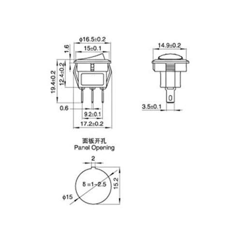 CentIoT® - 220V Round Rocker SPST Switch - for Auto/Car/Boat - with full Illuminated indicator