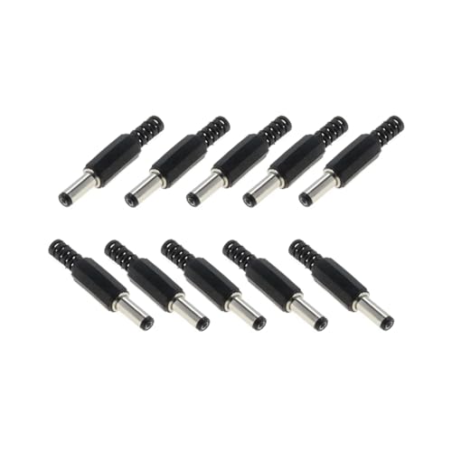 CentIoT - DC Power Plug Female - 5.5 x 2.1 Cable Mount with plastic case (14mm long pin - Pack of 10)