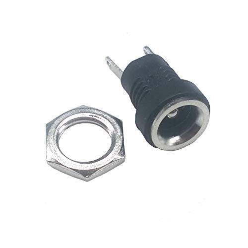 CentIoT - 5PCS DC Power Supply Jack Socket Female Connector - Round Panel Chasis Mount 12V 3A (2.5 x 5.5mm)