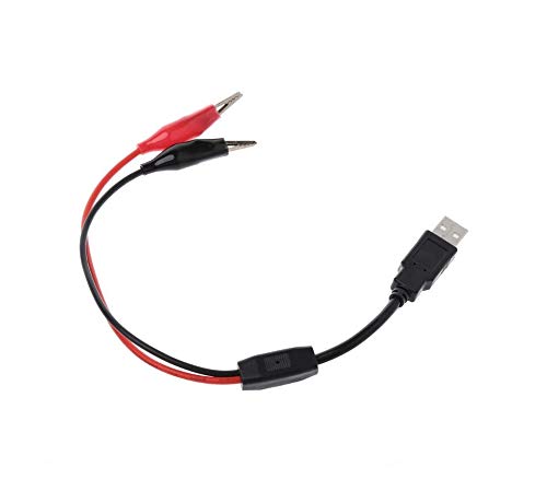 CentIoT - USB Type A Male to Allicator crocodile clips wire - for DC voltage tester Detector DC Voltage meter ammeter capacity power meter