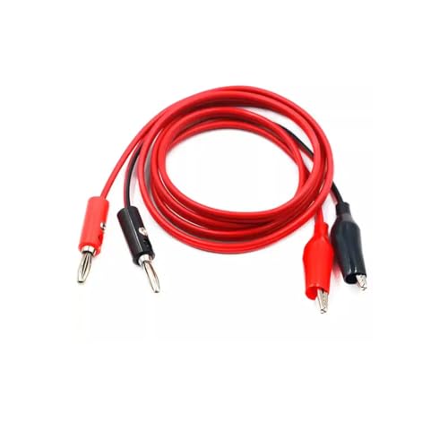 CentIoT - 4mm Banana Plug To 35mm Alligator/Crocodile Clip Red Black Test Probes Pair 1meter