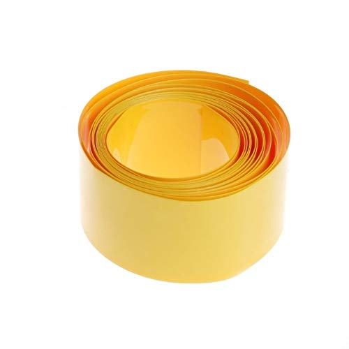 CentIoT - Length 2M - Flat Width 29.5mm - Diameter 18.5MM - PVC Heat Shrink Wrap Casing Tubing Insulation YELLOW