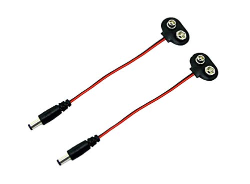 CentIoT - 9V battery snap power cable to DC 9V clip male line battery adapter suitable for arduin and other MCU's - 2 PCS