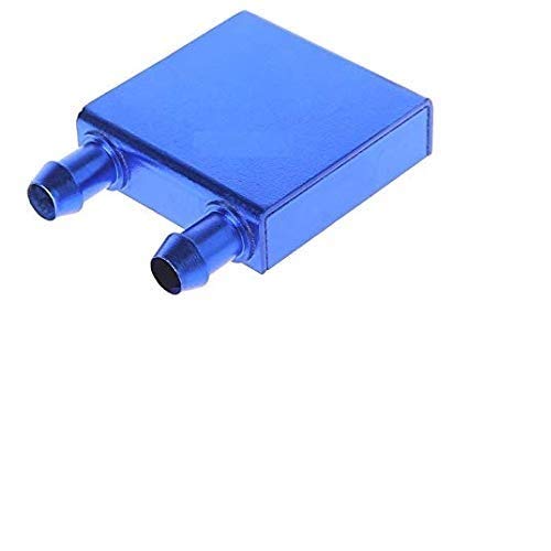 CentIoT - Water Cooling Block 40x40x12mm Liquid Cooler Waterblock radiator for GPU CPU cooling (Horizontal Nozzle Blue Anodised)