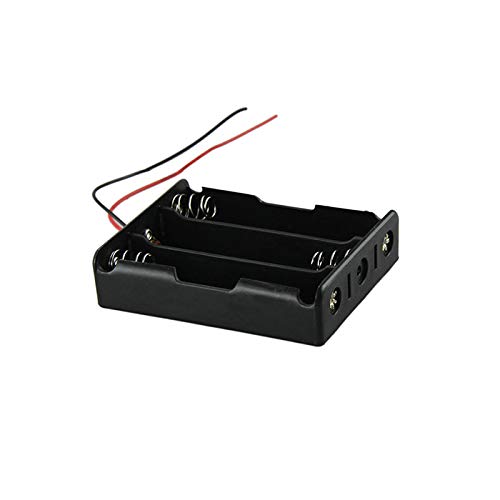 CentIoT - 3S x 18650 three series lithium battery holder - for 12.6V li-ion plastic case with lead wire hard pin spring retention - 1PCS Black