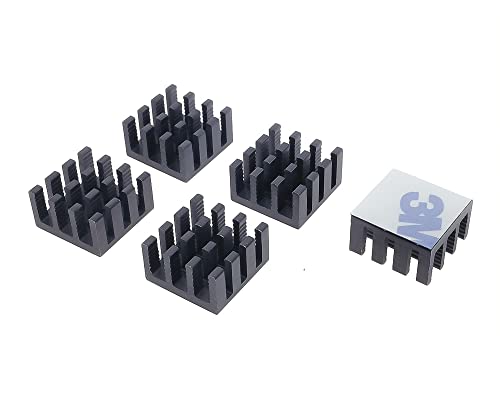 CentIoT - 5PCS 14x14x8mm Extruded Aluminium heatsink (BLACK 14x8MM with 3M)