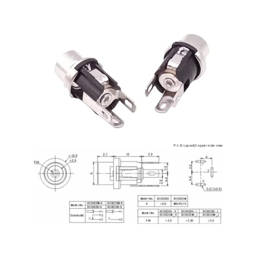 CentIoT - DC Power Jack Socket Full Metal Panel Mount - 3PIN 30V 5A 10PCS