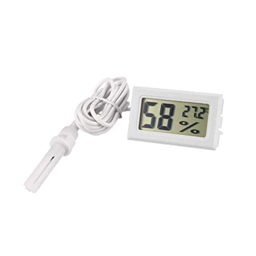 CentIoT - Hygrometer Temperature and Humidity Sensor meter - with Mini LCD Digital Display - for Incubator Aquarium Soil Temperature (White)