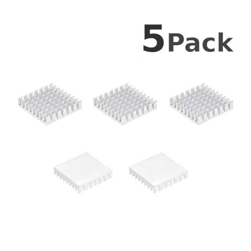 CentIoT - 28X28X6MM Aluminium Heatsink - Slotted Fins Anodised Silver (Pack of 5)