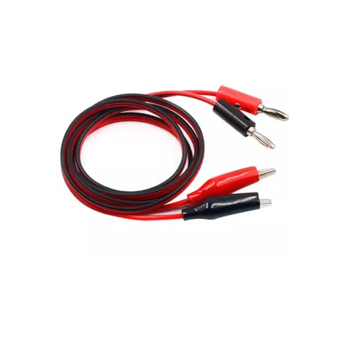 CentIoT - 4mm Banana Plug To 35mm Alligator/Crocodile Clip Red Black Test Probes Pair 1meter