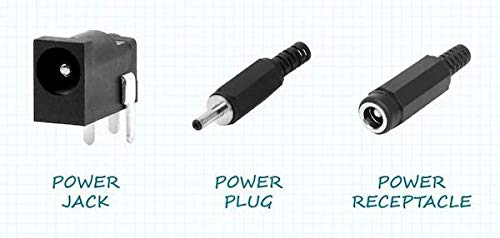 CentIoT - 5PCS DC Power Supply Jack Socket Male Connector - Round Panel Chasis Mount 12V 3A (2.1 x 5.5mm)