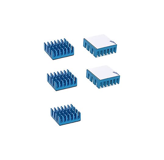 CentIoT - 5PCS 14 x 14 x 6mm Aluminium Heatsink (Cross Cut Fin with 3M, Blue Anodised)