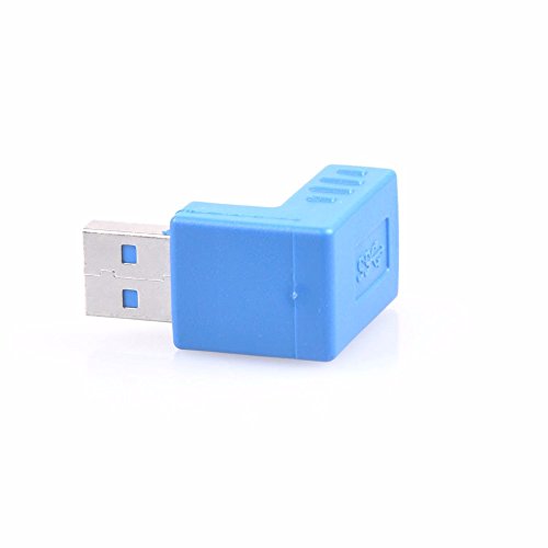 USB to USB Coupler Adapter Converter - USB 3.0 Right Angled 90 Degree Type A Male To Type A Female Connector (UP)