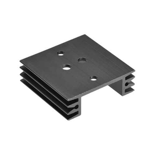 CentIoT - TO-3 45X45X14MM Aluminium Heatsink - suitable for IGBT Transistors MOSFET Triod IC - Anodised Black 5Pcs