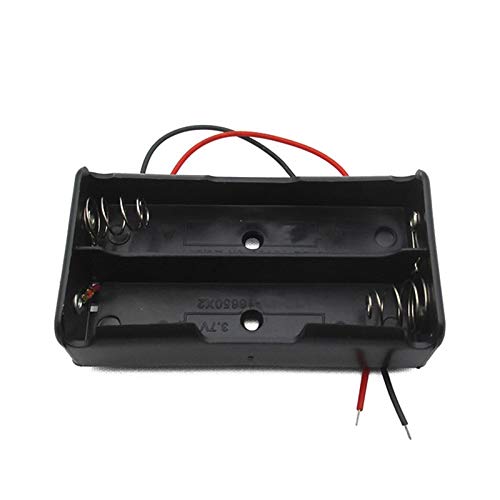 CentIoT - 2S x 18650 two series lithium battery holder - for 8.4V liion plastic case with lead wire hard pin spring retention - 1PCS Black