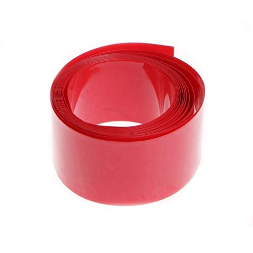 CentIoT - Length 2M - Flat Width 29.5mm - Diameter 18.5MM - PVC Heat Shrink Wrap Casing Tubing Insulation RED