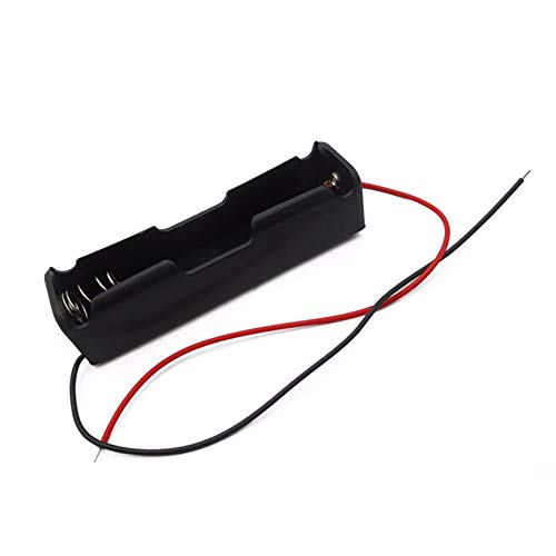 CentIoT - 1 x 18650 single cell lithium battery holder - for 3.7V li-ion plastic case with lead wire hard pin spring retention - 1PCS Black