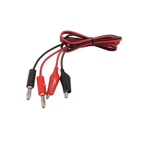 CentIoT - 4mm Banana Plug To 35mm Alligator/Crocodile Clip Red Black Test Probes Pair 1meter