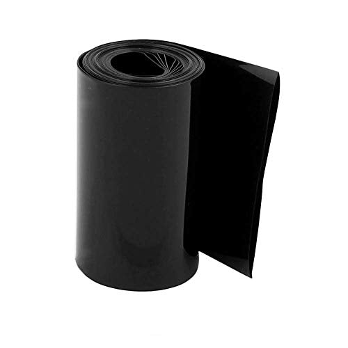 CentIoT - Length 2M PVC Heat Shrink Wrap Casing Tubing Insulation - For Li-ion Lithium Battery - Flat Width 70MM, Black